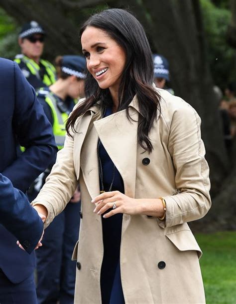 burberry pants meghan markle|Meghan Markle cuts elegant silhouette in £1.8k trench coat and .